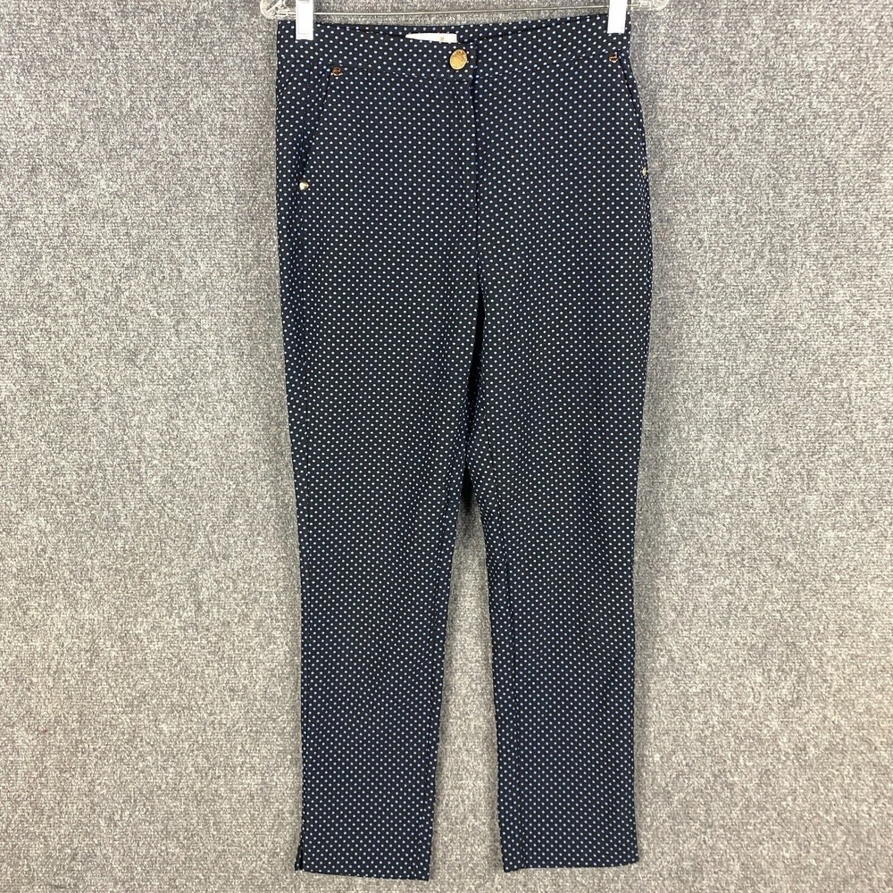 M&S Per Una Pants‎ Women's Size 10 UK Regular Polka Dots Polyester Blend